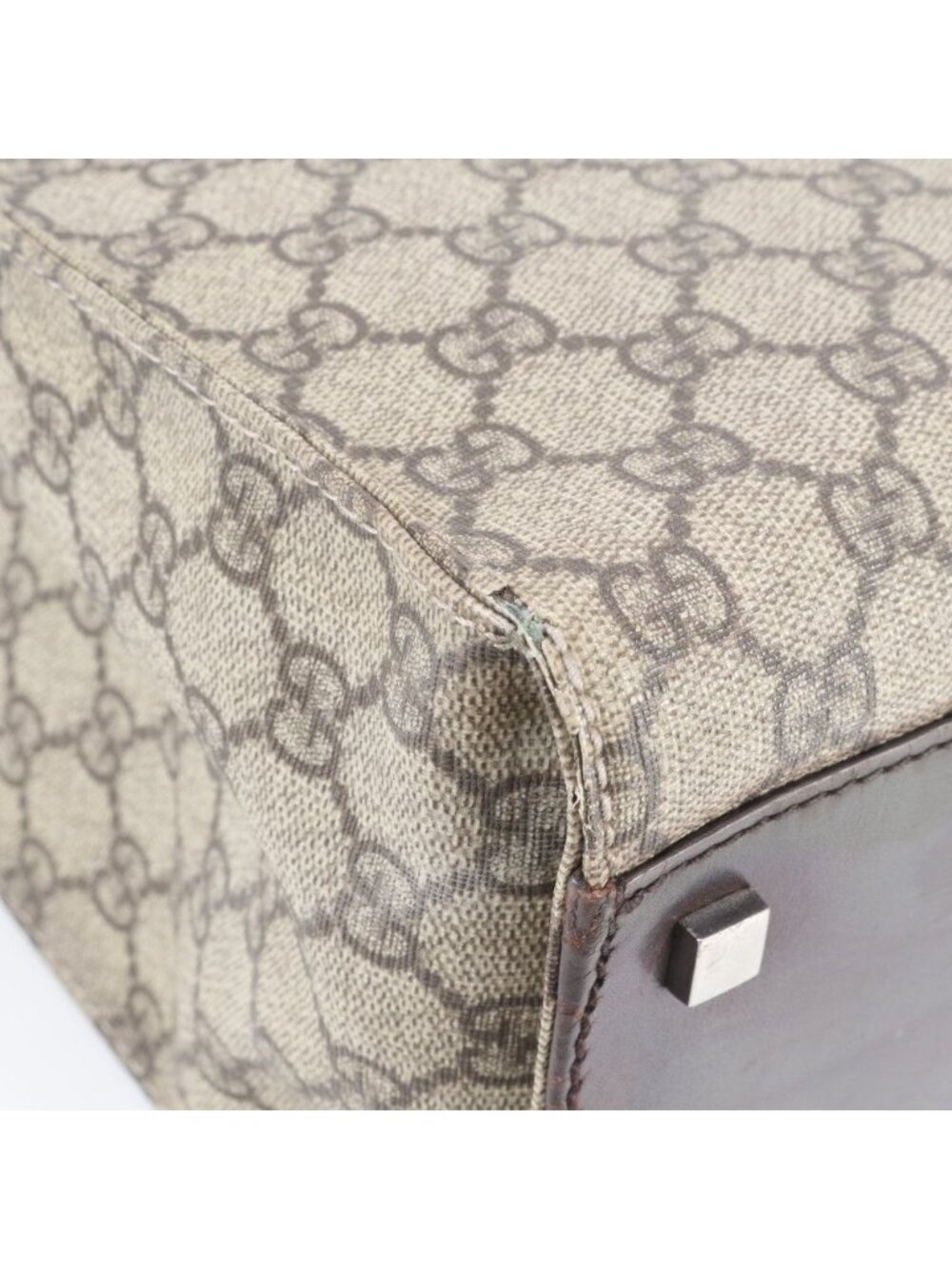 Gucci GG Supreme Leather Tote Shoulder Hand Brown Rbe - Picture 10 of 13